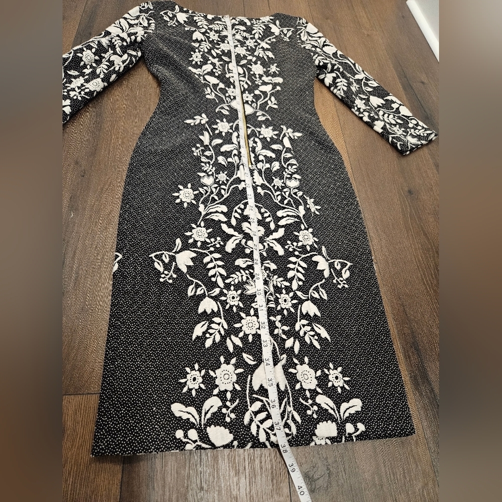 Eliza J Embroidered Black and White Floral Dress - Size 2 - Picture 12 of 16